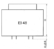 Pin and Transformer Height - EI48 Transformer