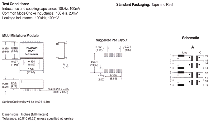 Dimensions & Schematic - Pins