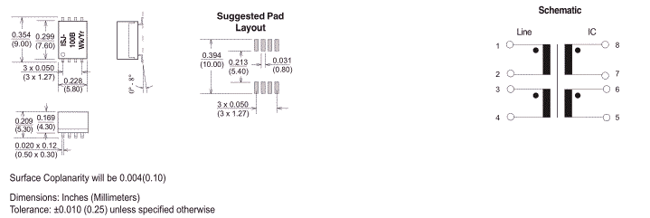 Dimensions & Schematic - Pins