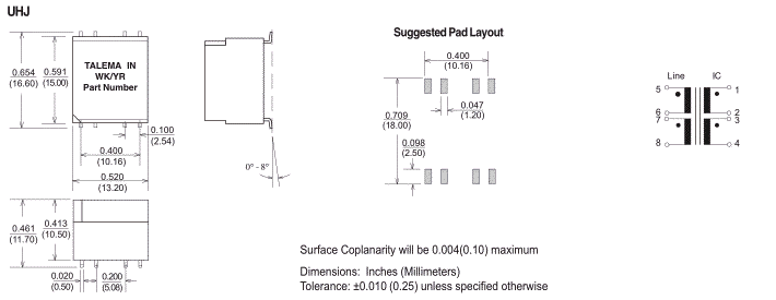 Dimensions & Schematic - Pins