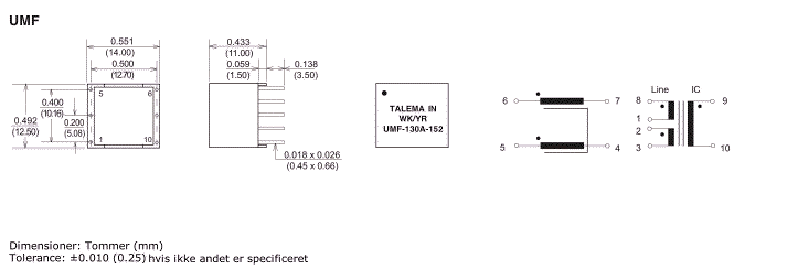 Dimensioner & Terminalforbindelser